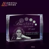 Placa comemorativa de cristal ou vidro Personalizada
